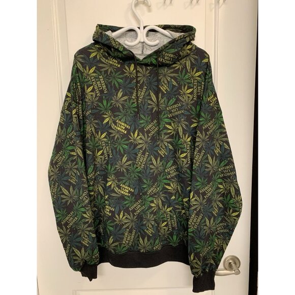 Assholes Live Forever Other - Ahole*s Live Forever Cannabis Hoodie Men’s XL Marajuana Leaf Print